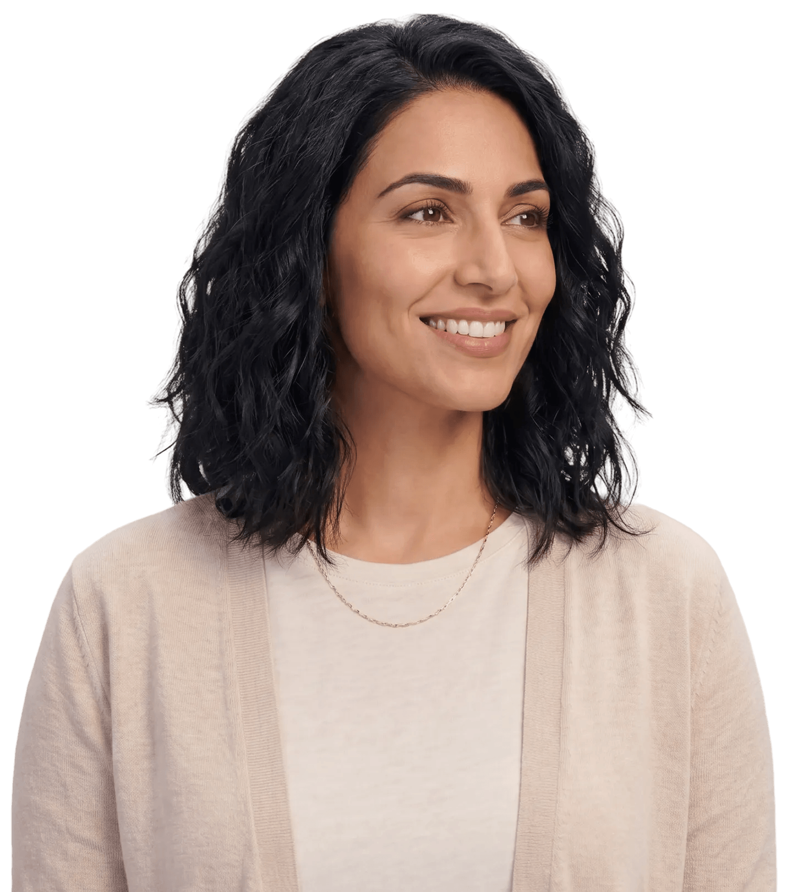 Woman smiling warmly
