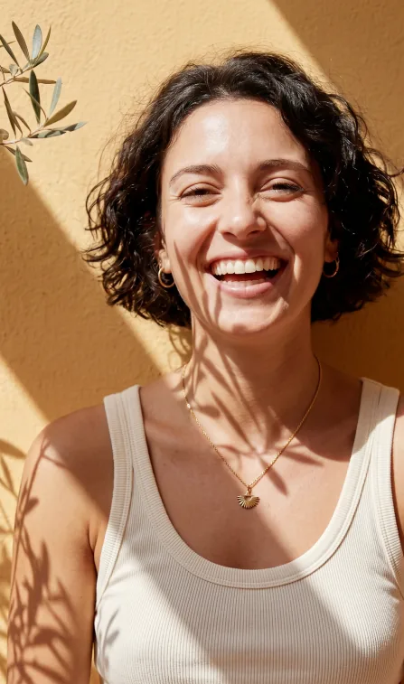 Woman laughing in the sun